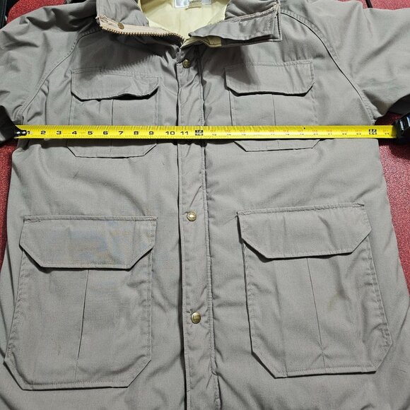 VTG 80s Woolrich Mens Mushroom Gray Thermal Parka L Hooded Pockets Outdoor - Picture 8 of 15